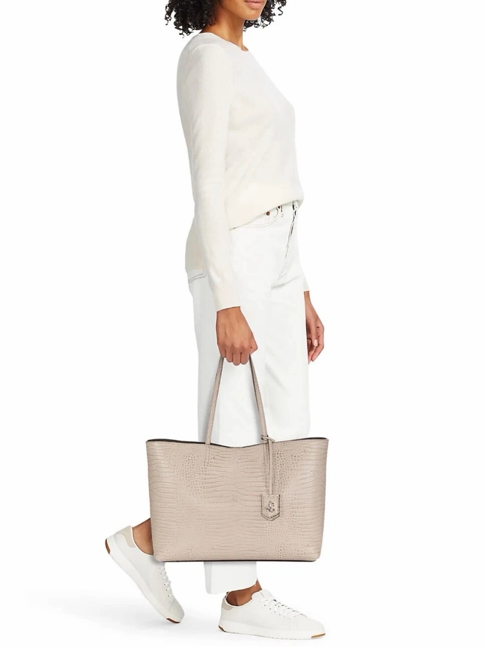 Jimmy Choo Women's Silver Nine2Five Large Leather Tote Bag w/ dust bag EUC